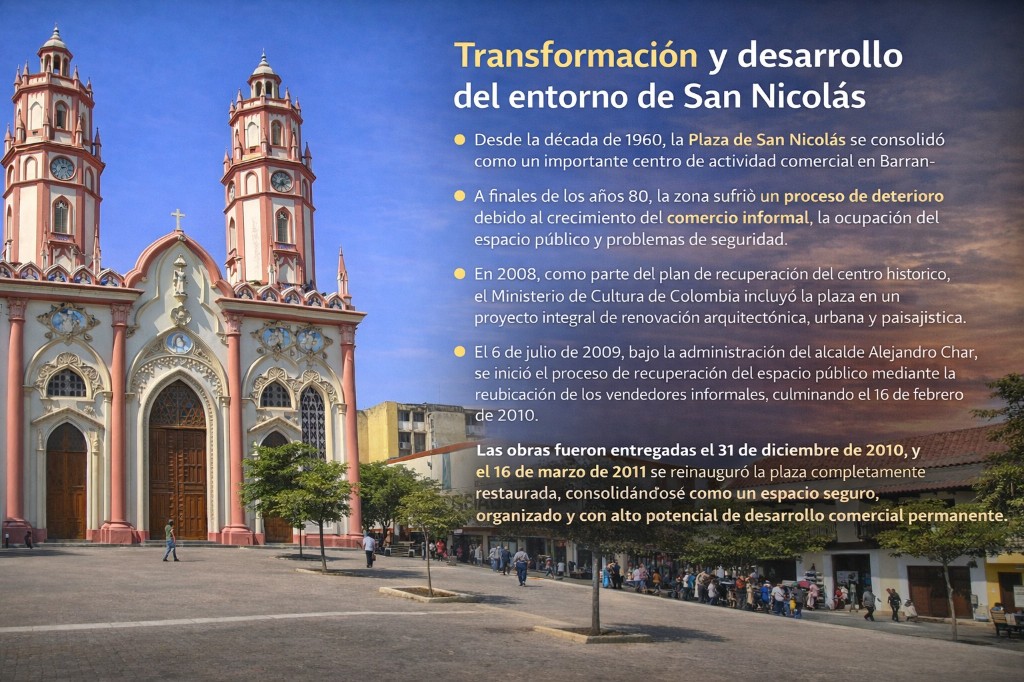 Iglesia de San Nicolás y entorno histórico de Barranquilla